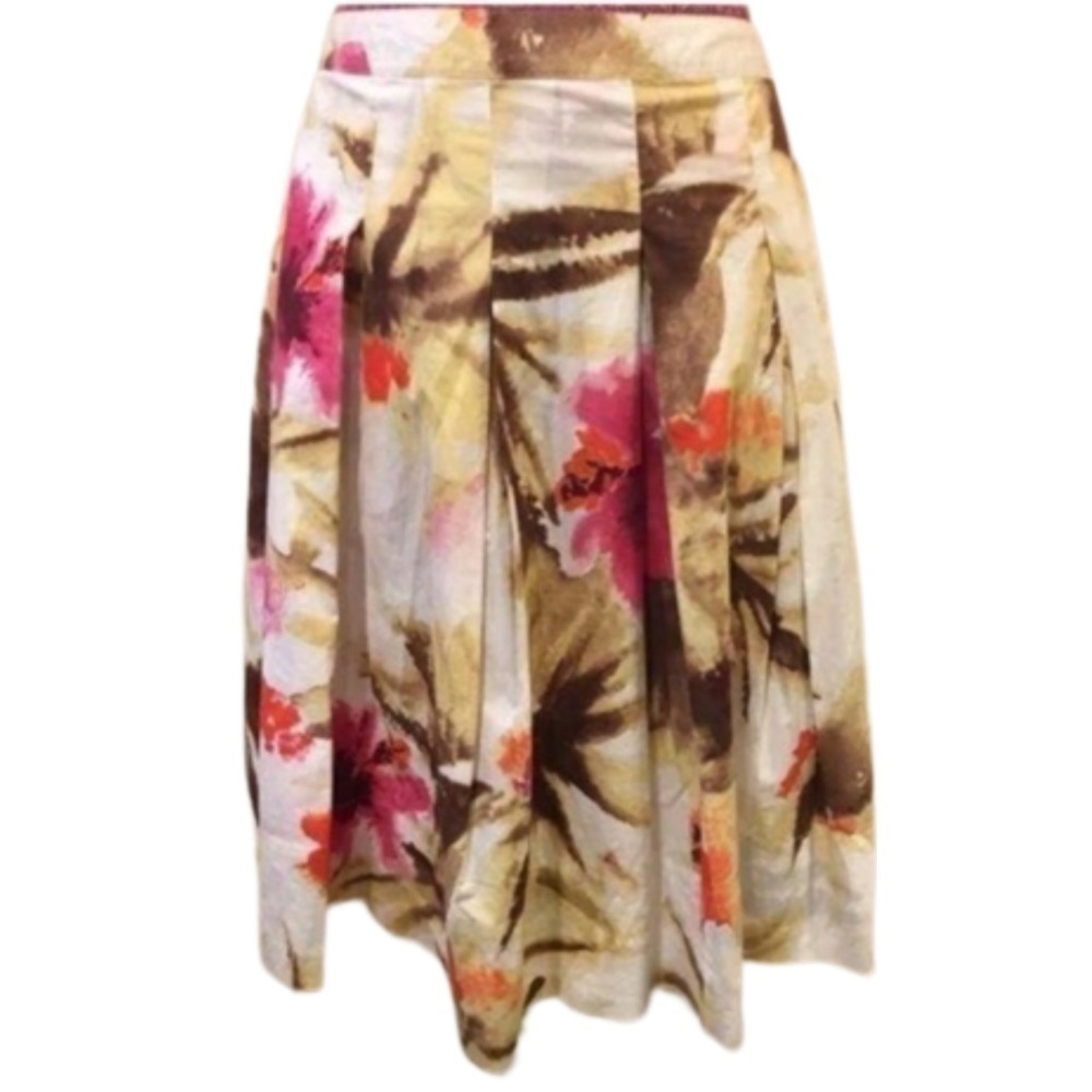Talbots Petites Skirt Sz 2P Pleated Floral Career